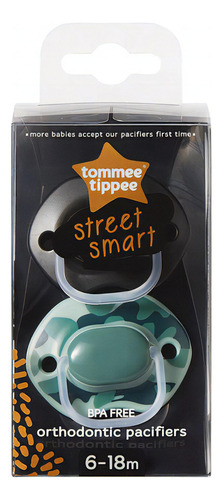 Chupeta Tommy Tippee 6-18 Meses Cor Preto Militar