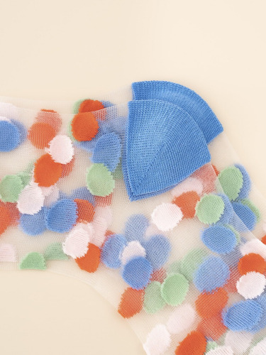 5 Pares De Calcetines Transparentes De Malla Para Mujer,