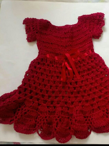 vestido croche vermelho