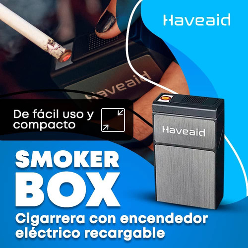 Cigarrera Con Encendedor Eléctrico Recargable