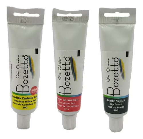 Pinturas Al Oleo 50 Ml Marca Bozetto X3 Unidades