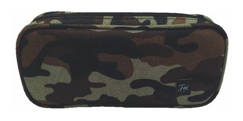 Cartuchera Fw Oval Camuflada Militar 1 Cierre 23x9x4 Cm