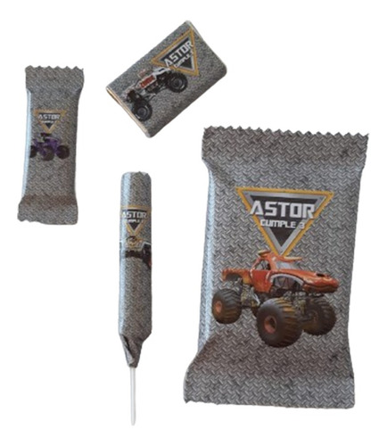Golosinas Personalizadas Monster Jam Candy Bar 10 Nenes
