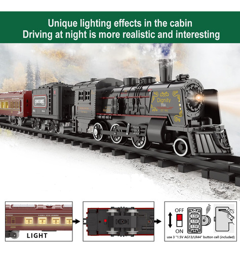 Set De Tren Eléctrico Bubuqe Con Locomotora De Vapor Para Ni