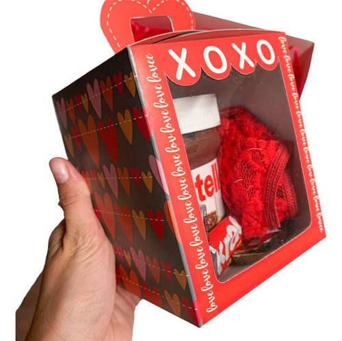 Caja C/visor Impresa-corazón-s.valentin-xoxo-(10*10*12) X 5