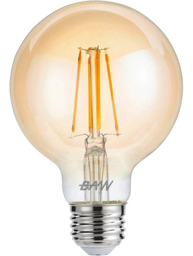 Imagen 2 de 2 de Lampara Vintage Globo Led 6w G95 Cálida Tienda Oficial Baw