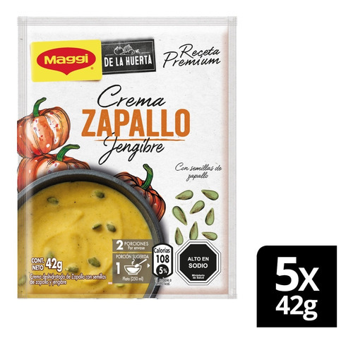 Crema Maggi® De La Huerta Zapallo Jengibre 42g X5