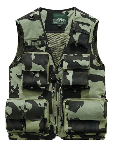 Chaleco Cargo De Camuflaje Para Hombre, Cárdigan Táctico Mil