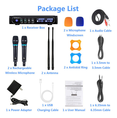 Sistema De Micrófono Inalámbrico Recargable Kithouse S9 Uhf