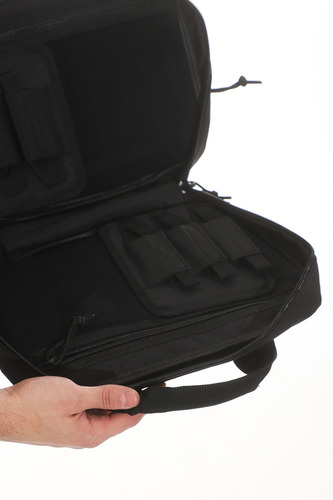 Bolso Táctico Reforzado Porta Pistolas Con Organizador Color Negro