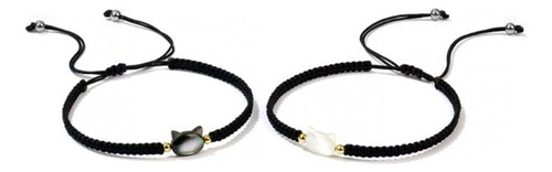 Pulsera De Gato Blanca Tejida Con Cadena De Cuerda, Brazalet