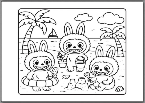 Kit Imprimible Labubu Imágenes Para Colorear Pdf