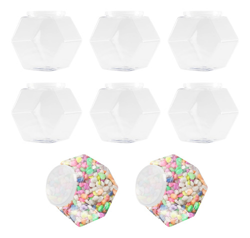 Tarro De Plastico Hexagonal De 30 Onzas Con Tapa, Tarro De P