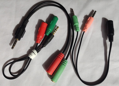 X3 Adaptadores Auricular 2 Hembras 2 Machos