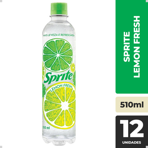 Refrigerante Sprite Lemon Fresh Limão 510ml Sem Açúcar 12un