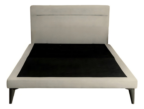 Cama King Size Danita, Base Armable Con Cabecera Roomi Color Beige Danita