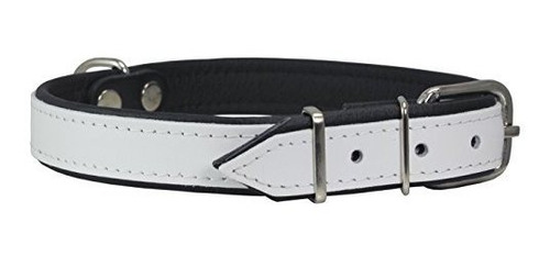 Collar De Perro De Cuero Suave Real Acolchado (11 -13 W93ky