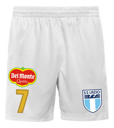 Short De Poliester Ss Lazio De Italia C/numero Ideal Equipos