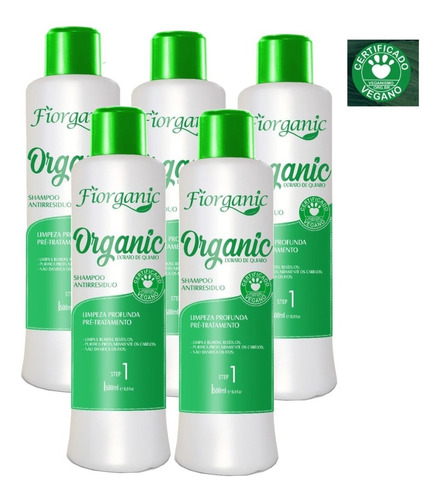 05 Und Shampoo Antirresíduo Quiabo E Argan 500ml - Fiorganic