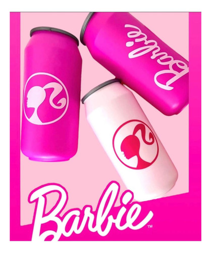 5 Vaso Barbie Cilindro En Forma De Lata 1 L Chela Fiesta