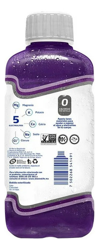 Suero Electrolife Sabor Uva Zero 6 Pzs De 625 Ml C/u