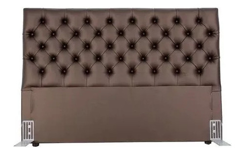Cabeceira Cama Box Paris 195cm Corino Marrom (com Frame)