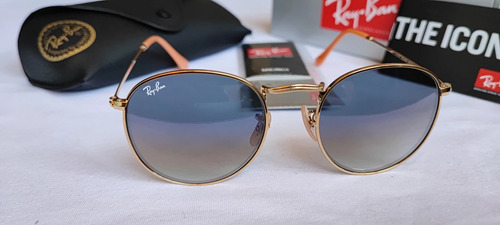 Ray-ban Rb3447 Round Metal / Light Blue Shaded