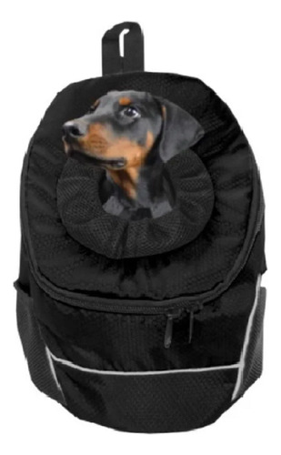 Mochila Cargador Tipo Morral Color Negro Para Mascotas