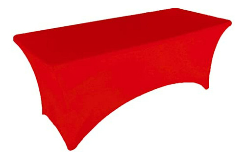 Mantel Rojo Elástico 6ft Para Mesa Rectangular Eventos, Boda