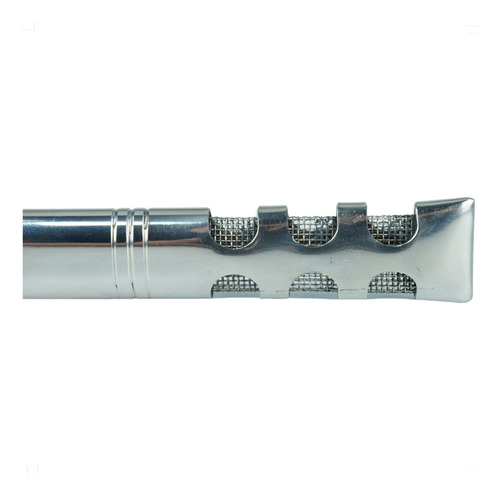 Bomba De Tereré Larga V6 De Inox Tela 19 Cm Cor Prateado