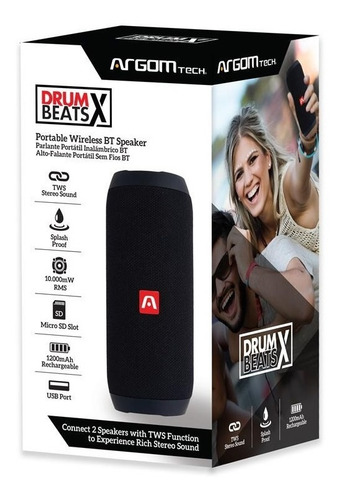 Parlante Bluetooth, Argom Drum Beats X 10w *itech