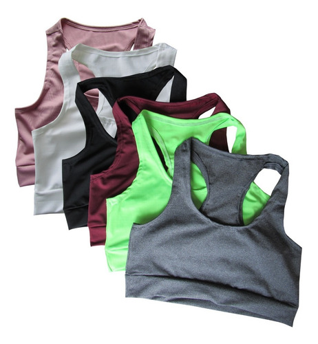 Imagem 8 de 10 de Kit 10 Top Feminino Alta Sustentação Academia Moda Fitness