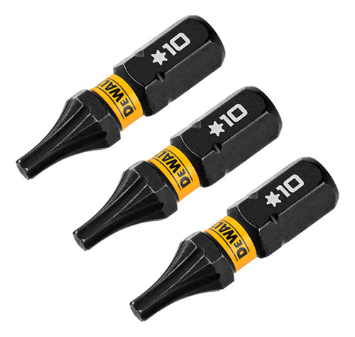 Bits Torx Impacto T10 X 25mm Enc 1/4 Flextorq Dewalt 3pcs