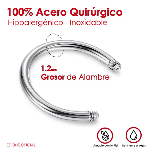 Piercing Bulls 6mm 8mm 10mm 12mm Nariz Arito Acero Q Pircing