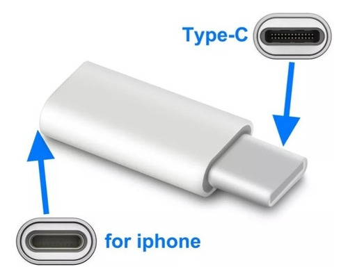 Adaptador Lightning Iphone Para Tipo C Carregamento Conector Prateado