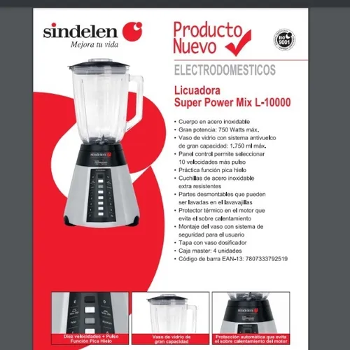 Licuadora sindelen 750 watts sales