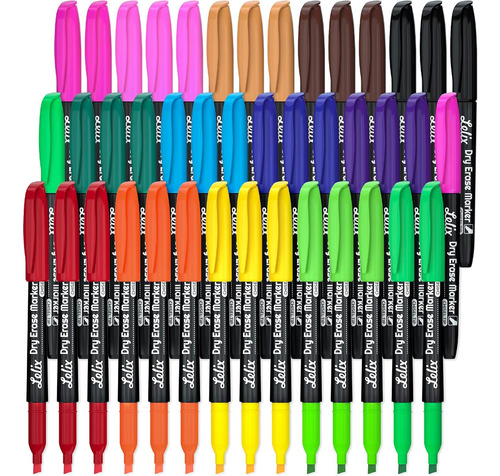Marcadores De Borrado En Seco 42 Colores Punta De Cincel