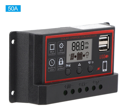 Panel De Células Pwm Usb Dual Con Controlador Solar Lcd De 5