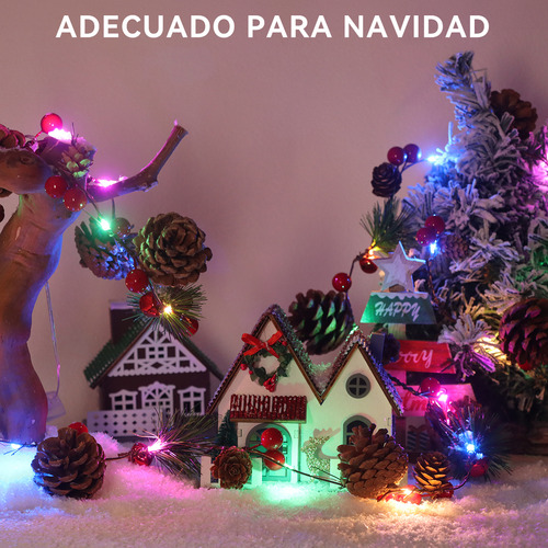 Decoraciones Navideñas Luces Luditek Gl110 Serie 20 Led Cono De Pino Adornos Navidenas Bateria 2m De Piñas Multicolor