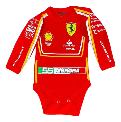 Body (pilucho ) Modelo Formula 1 Ferrari 2024. Regalo Bebé