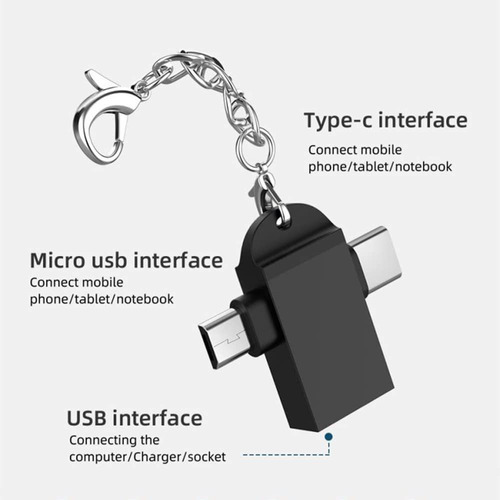 Adaptador Micro Usb Tipo C 2 En 1, Conector Otg Usb 3.0 Con