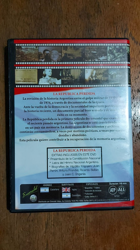 La Republica Perdida 1 Y 2 Dvd Coleccion Historia Argentina (Usado)