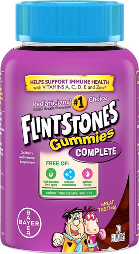 Vitaminas Picapiedras Niños Flintstones 70 Gomitas Sabor Frutas