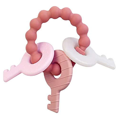 Silicone Teether Ring For Babies Cute Keys Teething Toy...