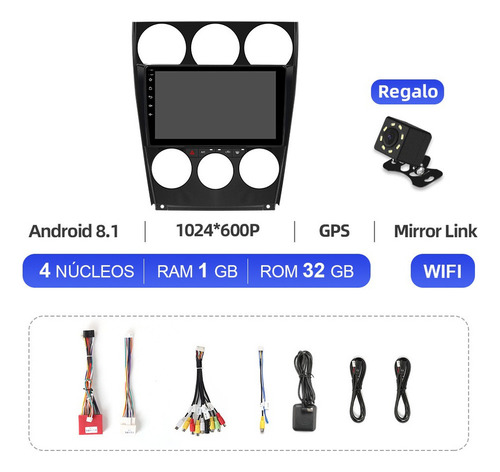 Zk Estéreo 1+32g Cámara Para Mazda 6 2002-2008 Gps Bt Wifi