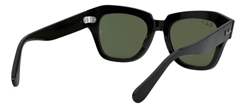 Anteojos Ray Ban State Street Polarizados Rb2186 901/58 - Lente G-15 Green Armazón Polished Black Diseño 49mm