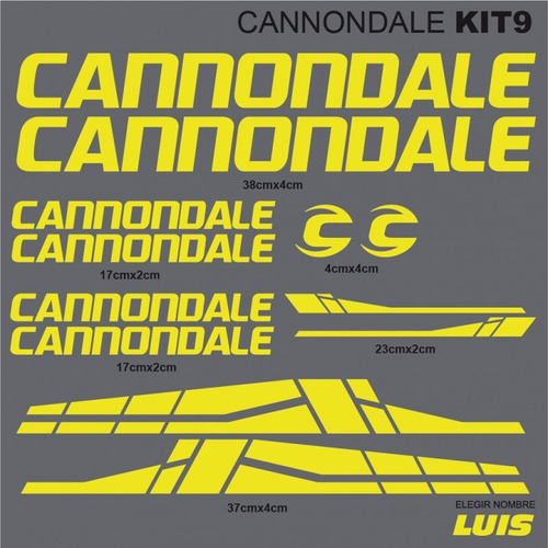 Cannondale Kit9 Sticker Calcomania Para Cuadro De Bicicleta