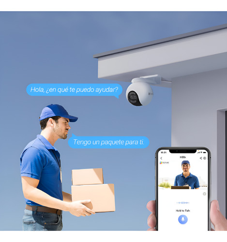 Camara Seguridad Ip Wifi Ezviz H80x 4k 8mp Dual Sirena Luz Blanco