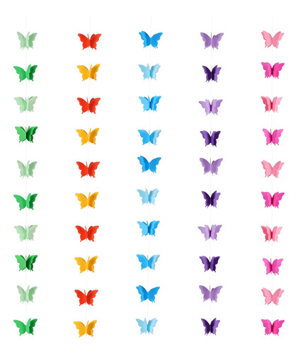 Bandera De Mariposa Tridimensional Para Cumpleaños, 10 Unida