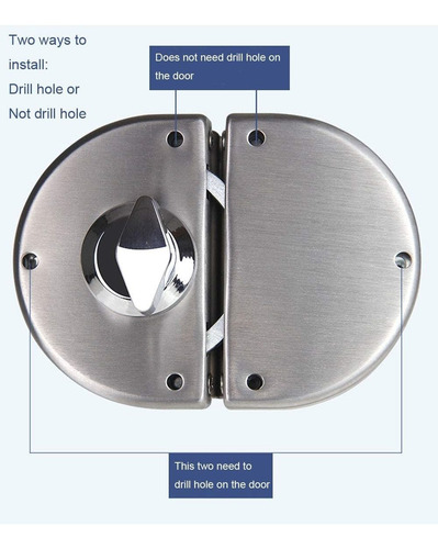 Imagen 3 de 6 de Cerradura De Puerta De Vidrio Doble Nuzamas Mejorada De Acer